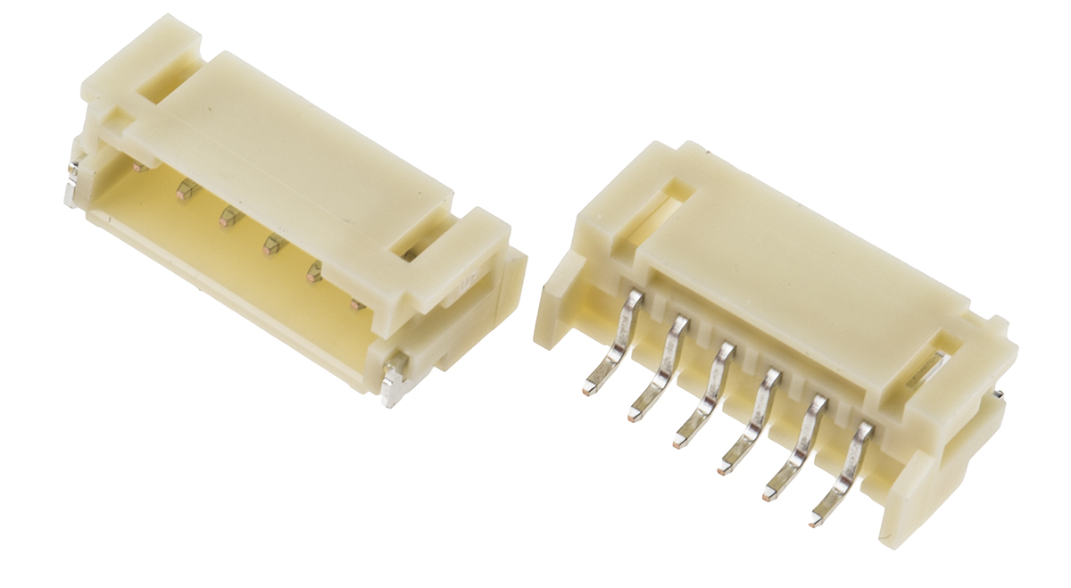 JST PH Series Right Angle Surface PCB Header, 6 Contact(s), 2 mm Pitch, 1 Row, Shrouded