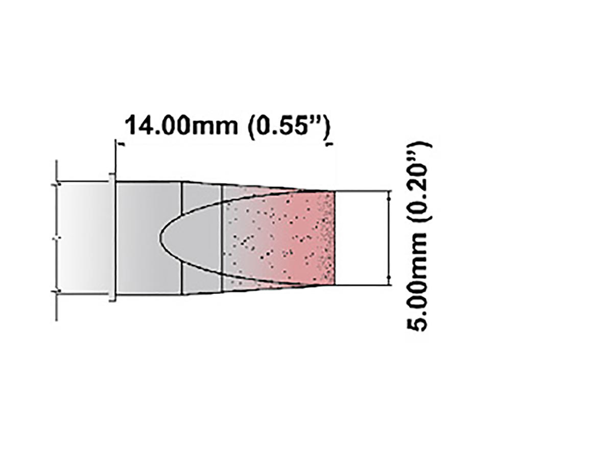 Thermaltronics 5 mm Straight Chisel 14 mm Soldering Iron Tip for use with TMT-2000S-SM
