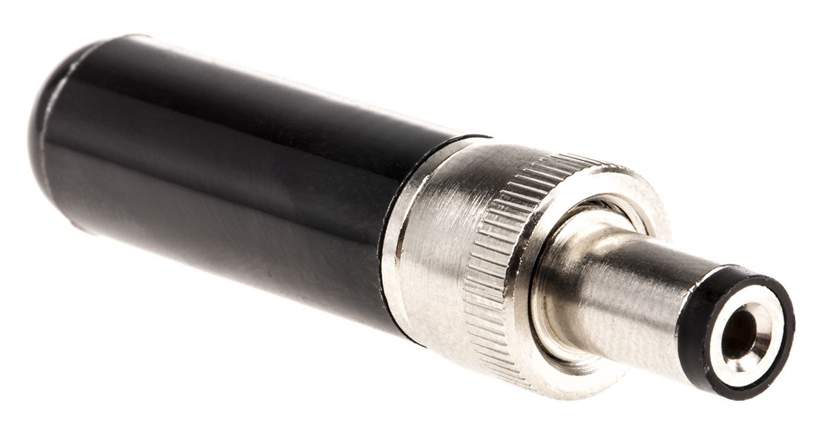 Switchcraft Straight DC Jack 5A, 12V, Cable, length 43.2 mm, Tin