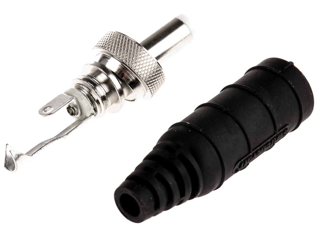 Switchcraft Straight DC Jack 5A, 30.0V, Cable, length 57 mm, Nickel, IP68