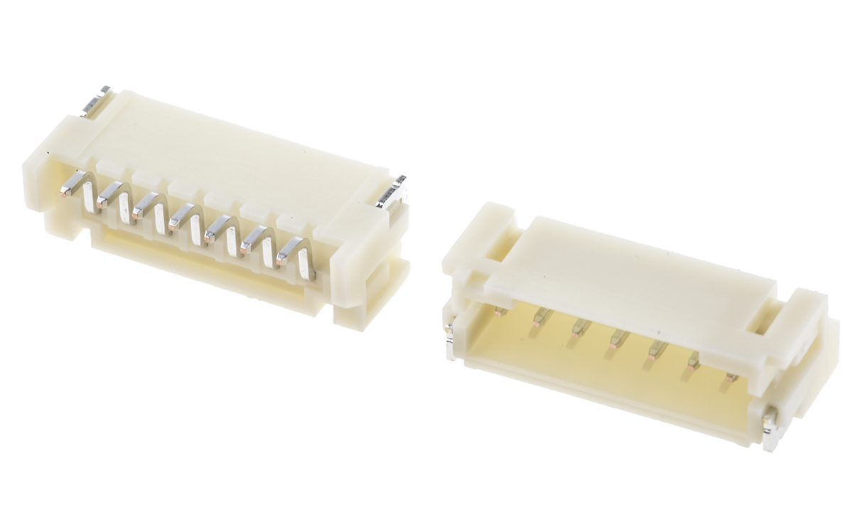 JST PH Series Right Angle Surface PCB Header, 7 Contact(s), 2 mm Pitch, 1 Row, Shrouded