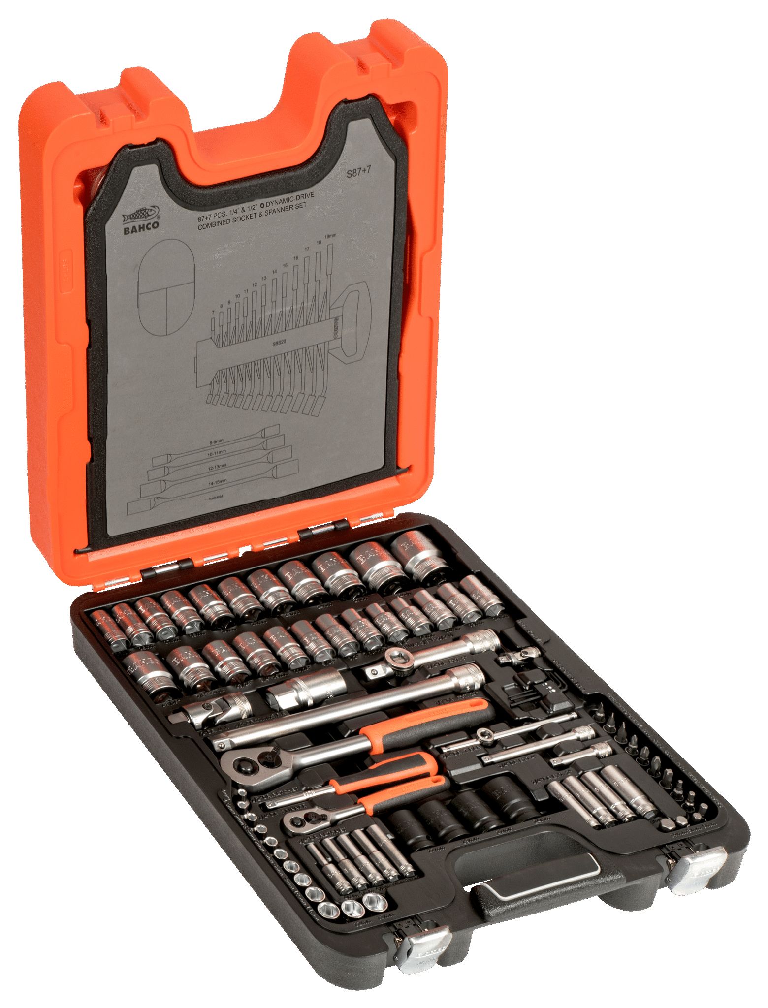 s877 Bahco 94-Piece 1/2 in, 1/4 in Standard Socket Set