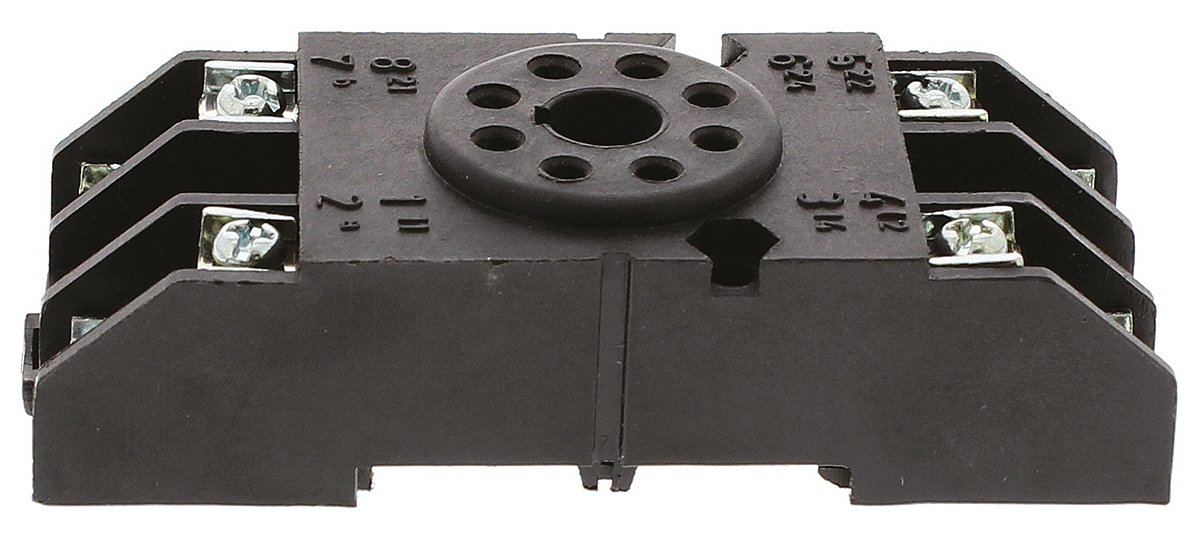 s8p Tempatron S8P 8 Way 250V ac DIN Rail Relay Socket, for use with Octal Relay