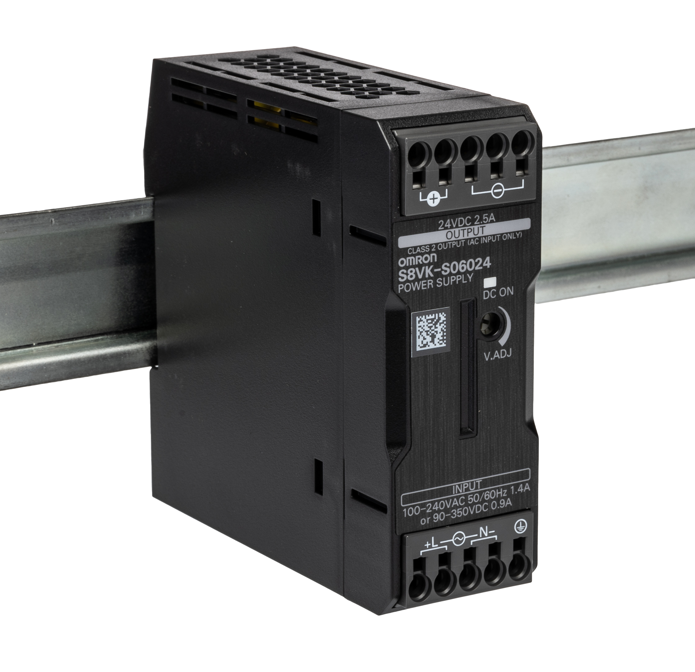 Omron S8VK-S Switched Mode DIN Rail Power Supply 350 V dc, 264V ac AC/DC Input 24V dc, 2.5 A Output DC 60 W