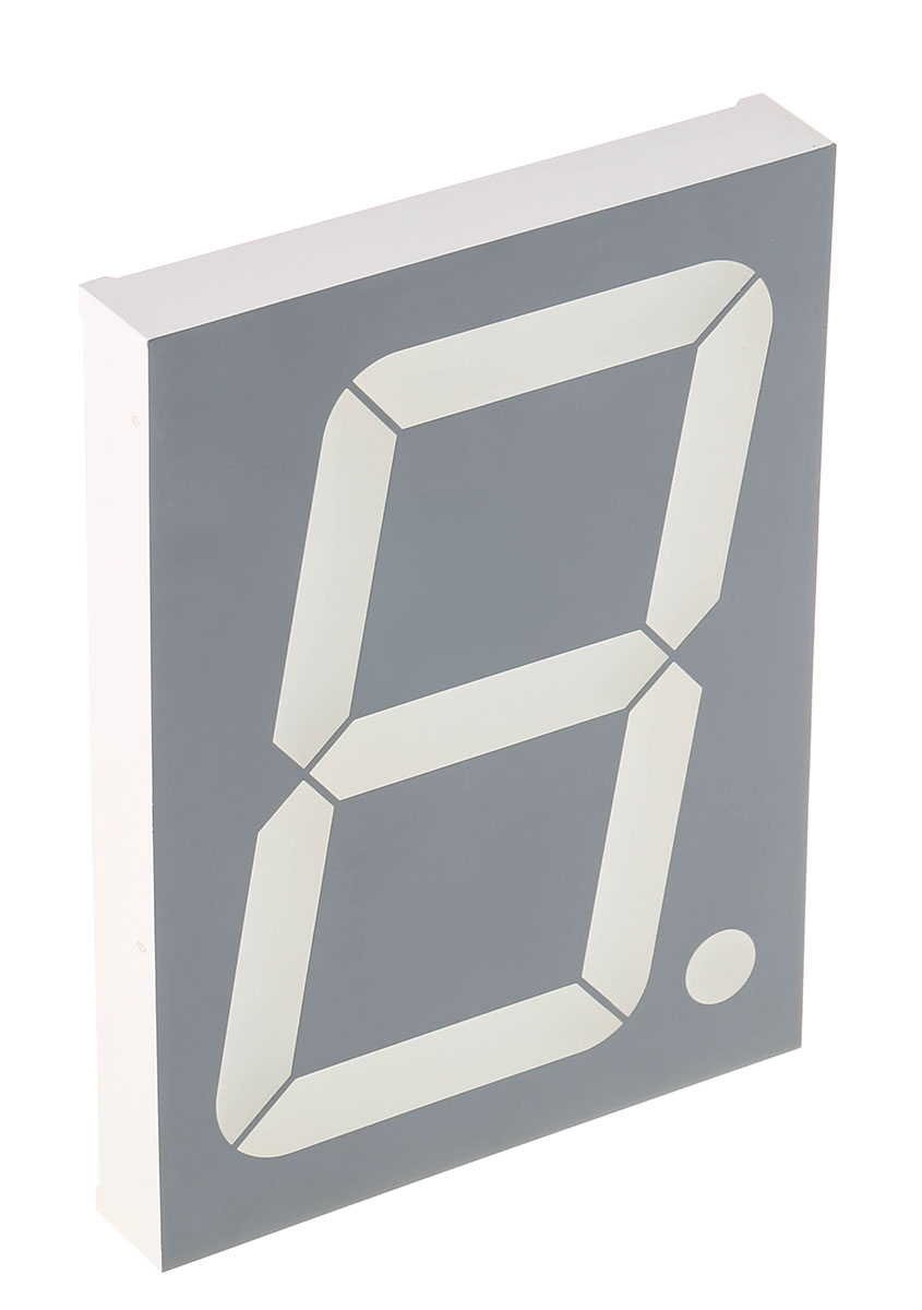 Kingbright 1 7 Segment LED Display Anode Red 250mcd Right Side 101 mm