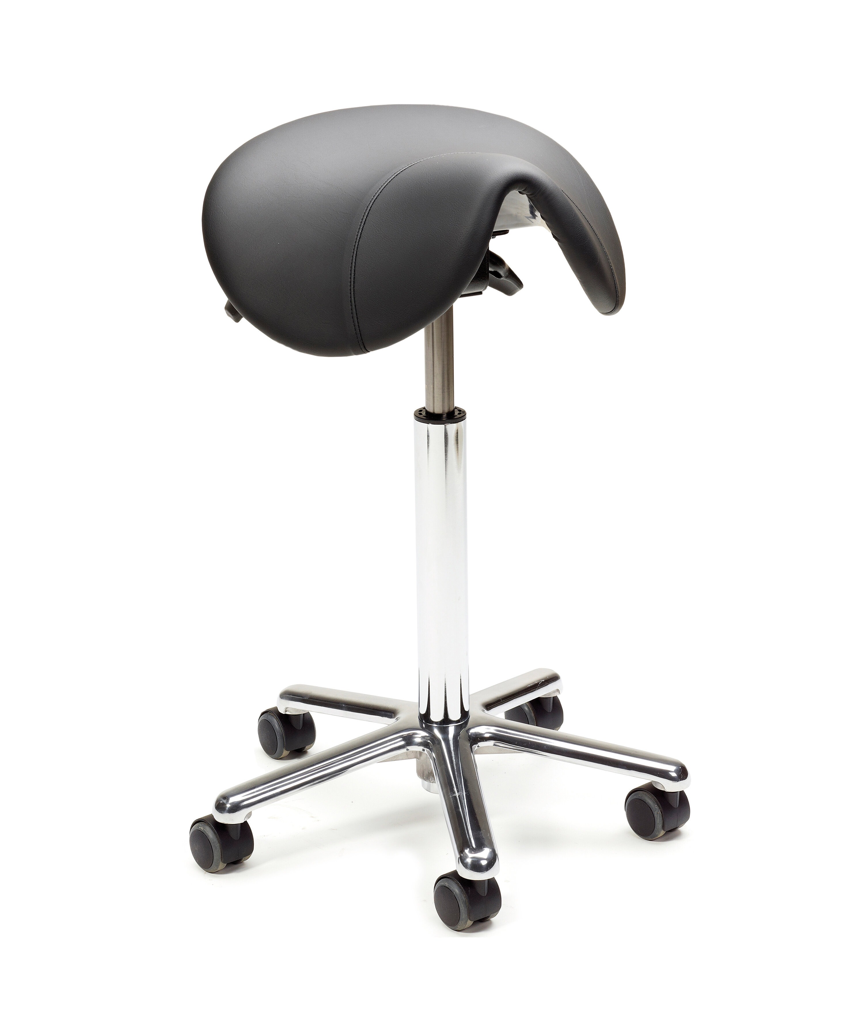 Treston Black Leather Stool, 120 kg Weight Capacity