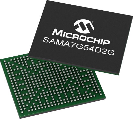 Microchip SAMA7G54D2GT-I/4UB-SL3 ARM Cortex A7 Microprocessor SAMA7G5 16 bit ARM 1 GHz 427-Pin TFBGA