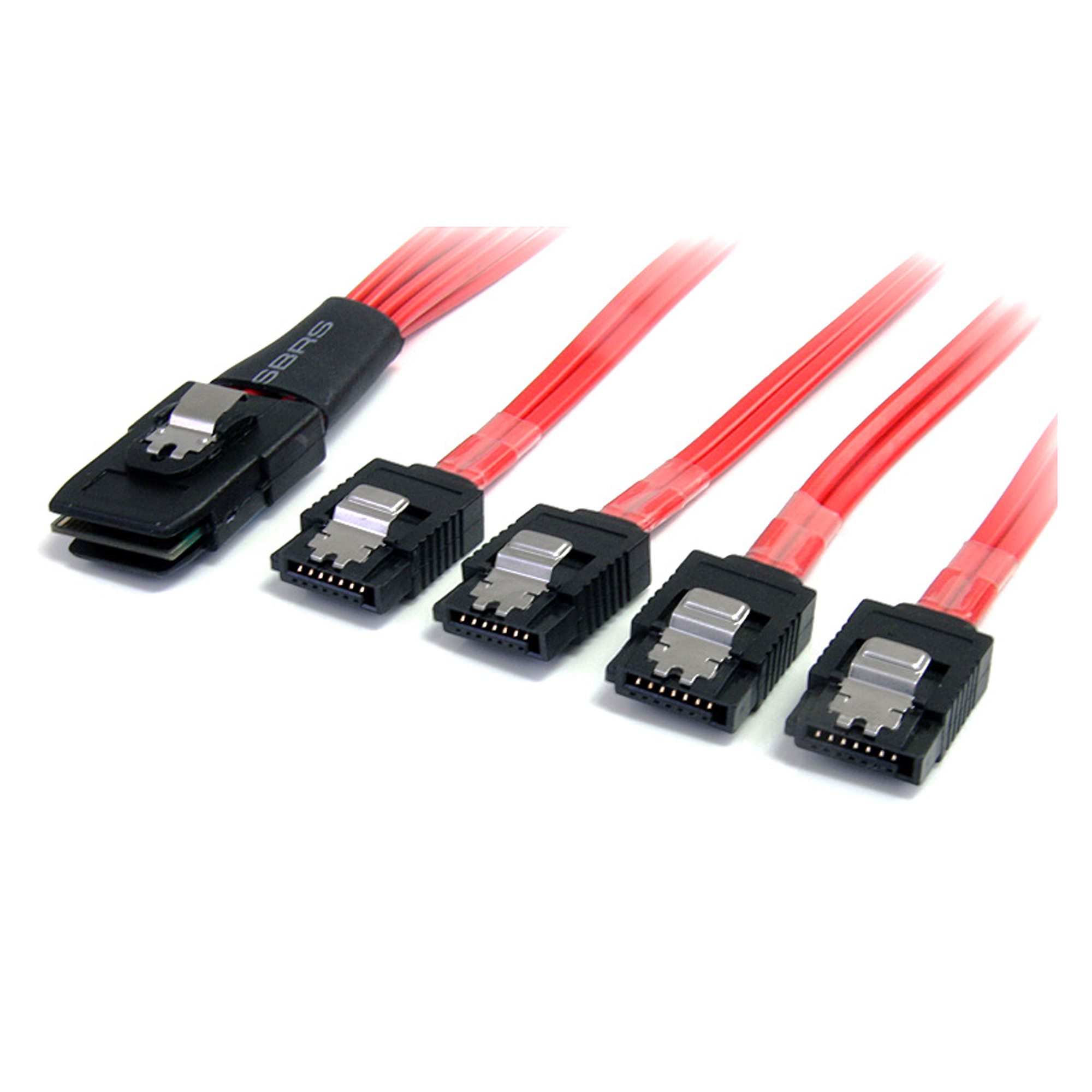 StarTech.com Male Mini SAS to Female Straight SATA Cable, 1 m
