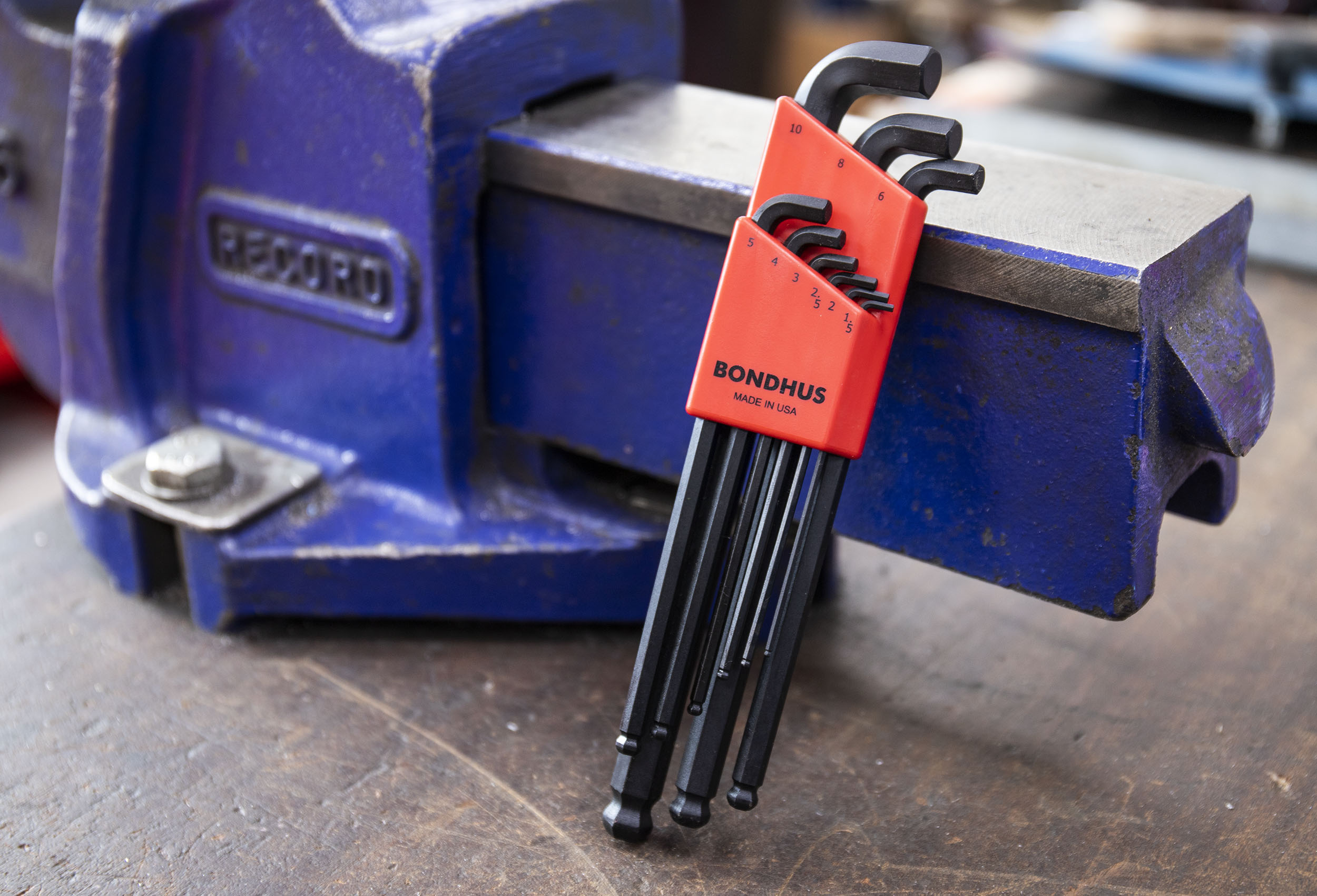 sblx9mm Bondhus 9 piece L Metric Hex Key Set, Hex size 1.5 → 10 mm