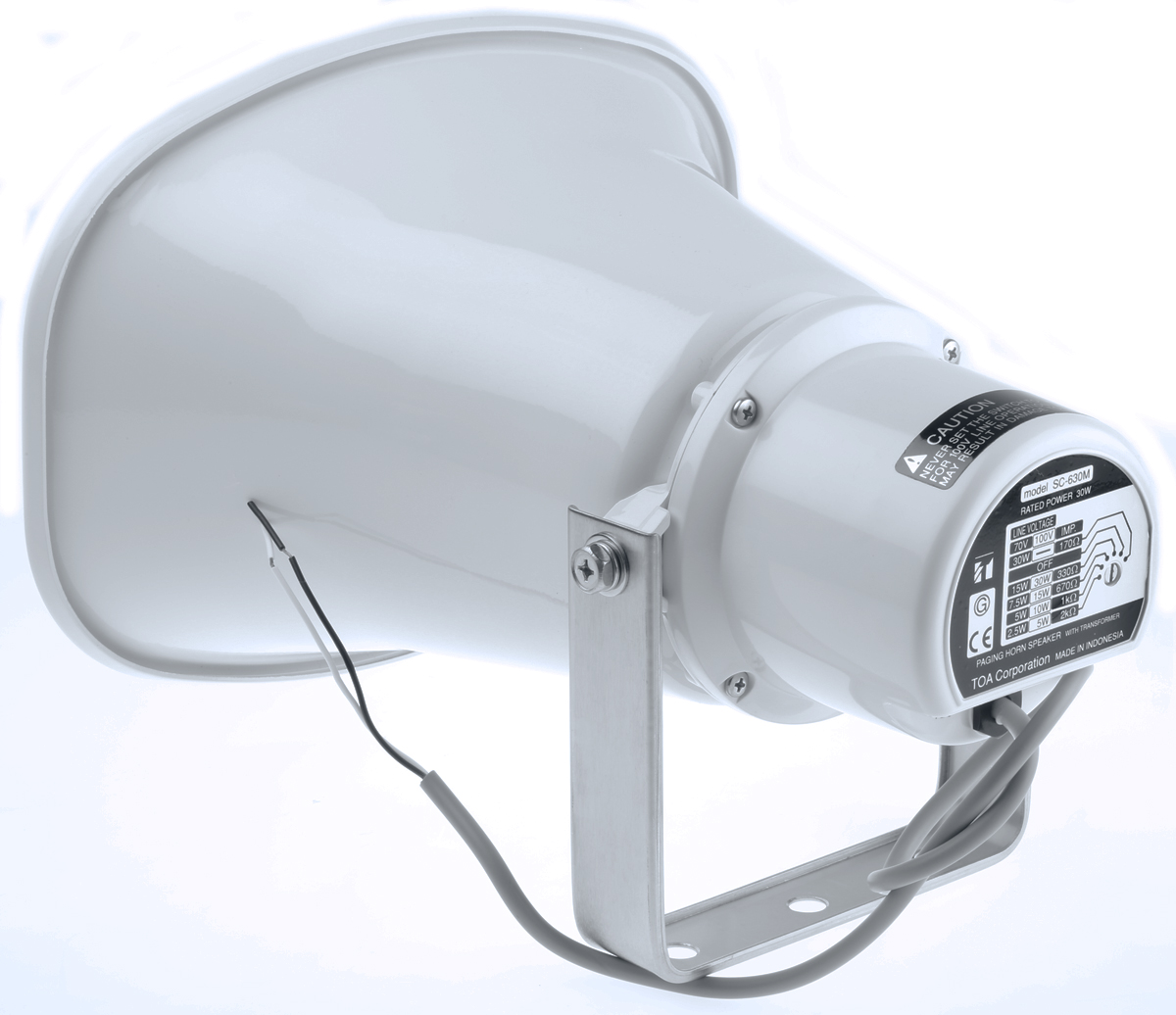 sc-630m TOA 30W White Paging Horn Speaker, 330 Ω 10 kHz, 250 Hz, IP65