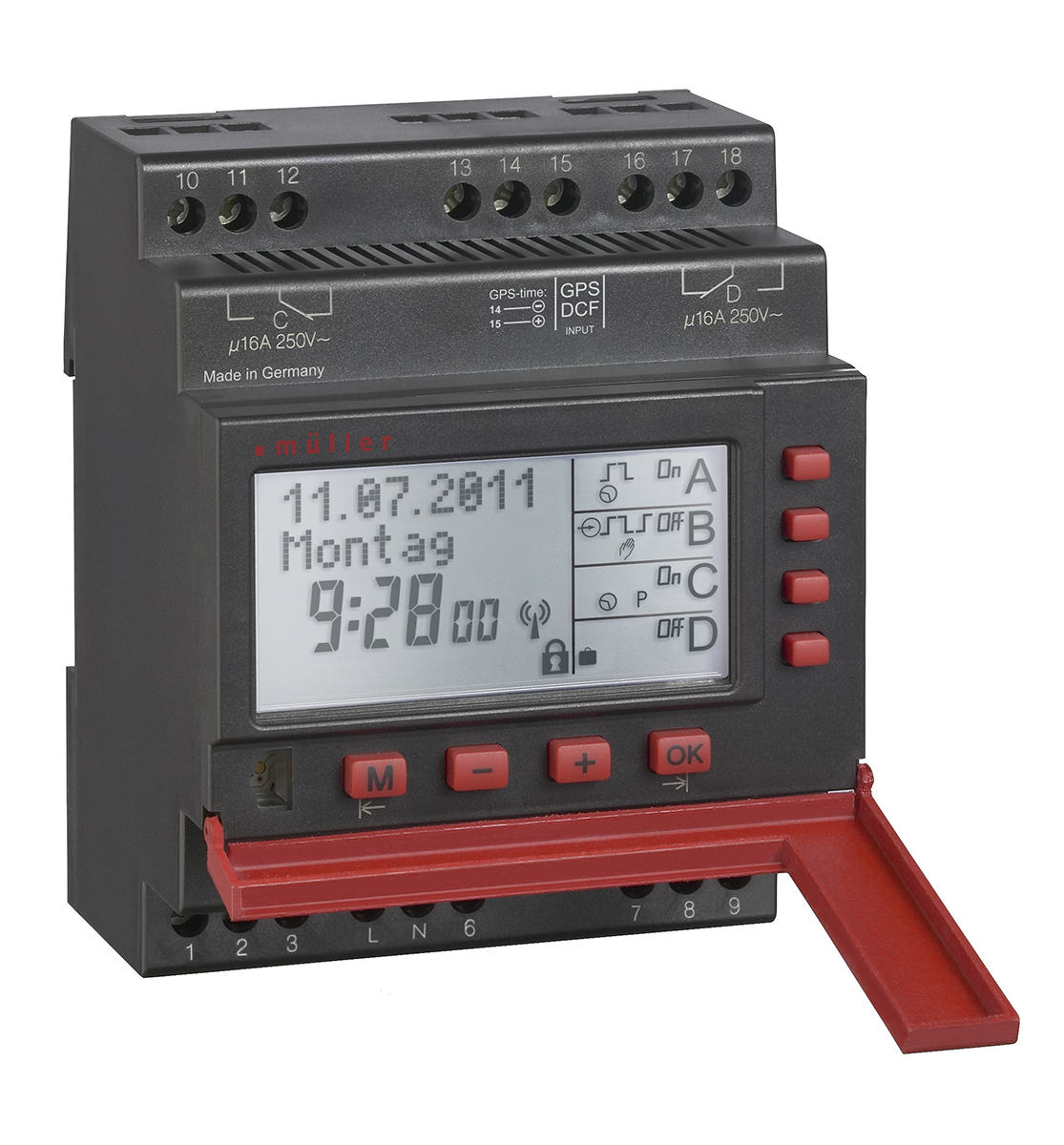 Muller Digital SC DIN Rail Time Switch, 2-Channel 230V ac
