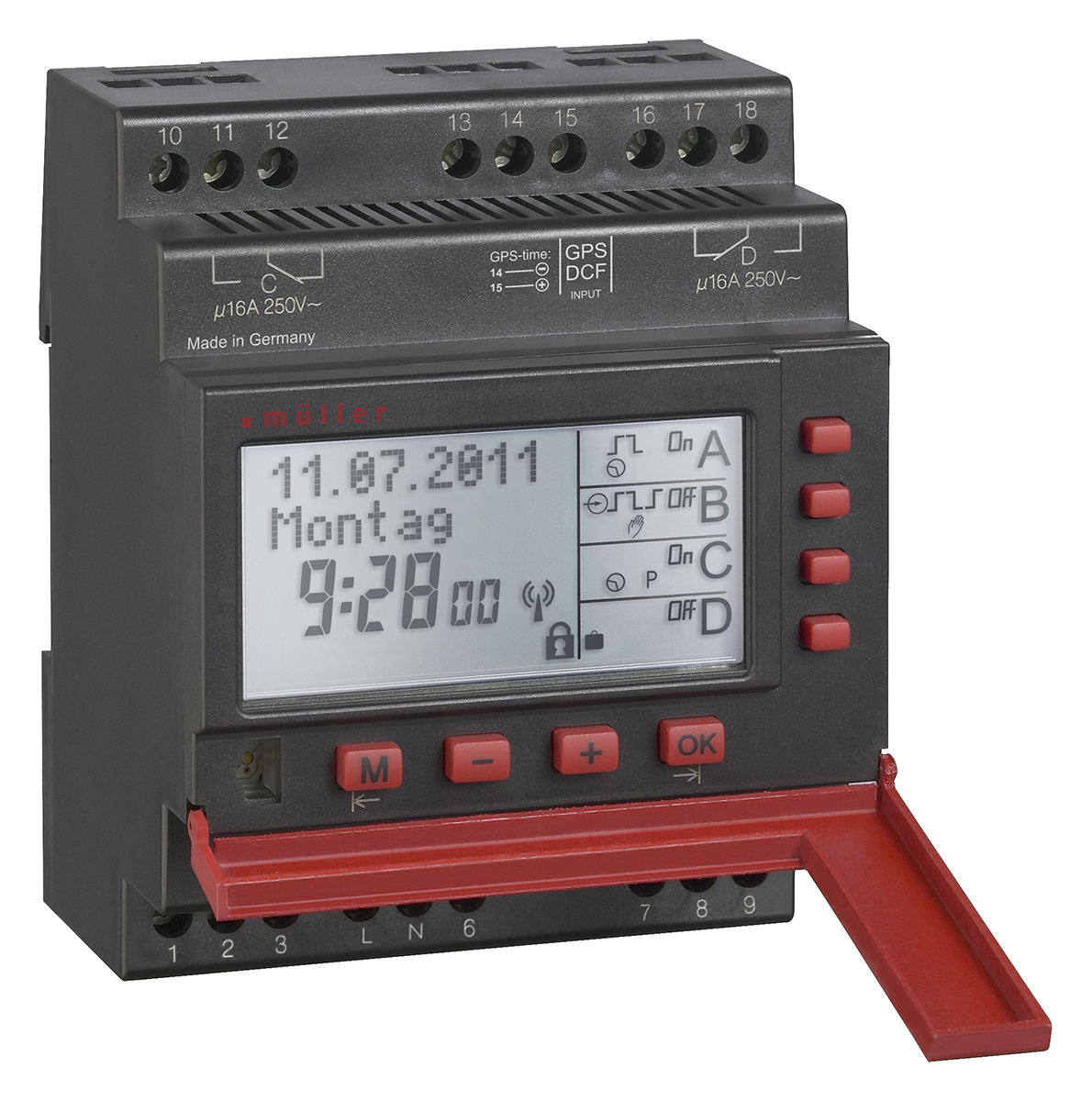 Muller Digital SC DIN Rail Time Switch, 2-Channel 230V ac