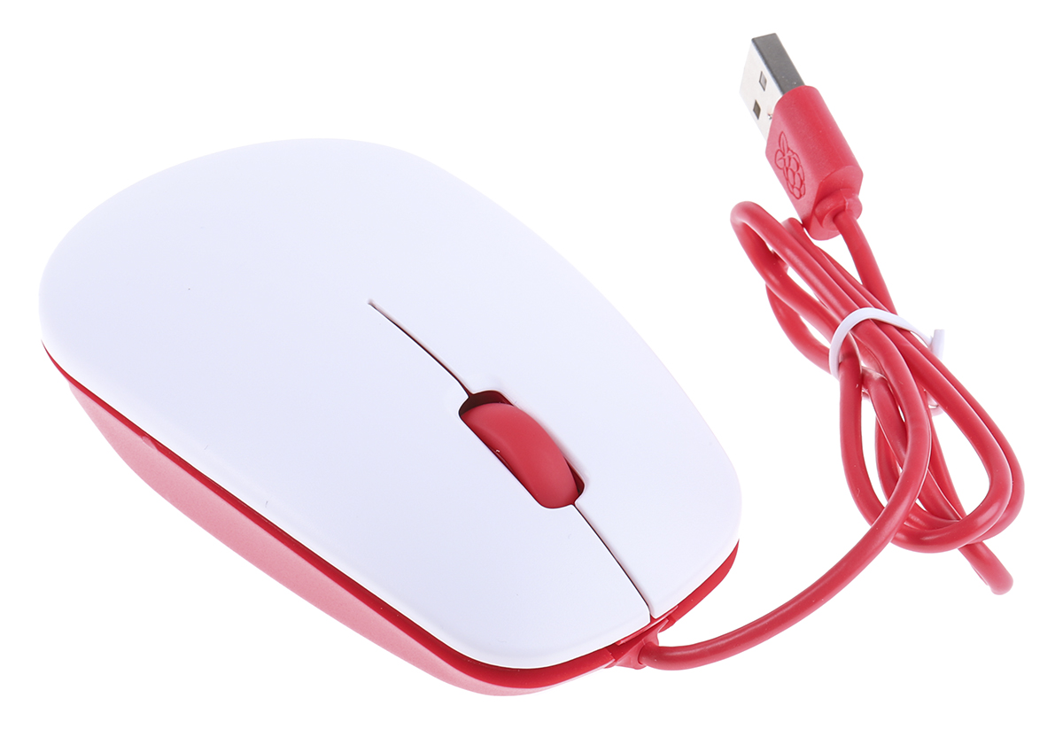 sc0165 Raspberry Pi White, Red Raspberry Pi Mouse
