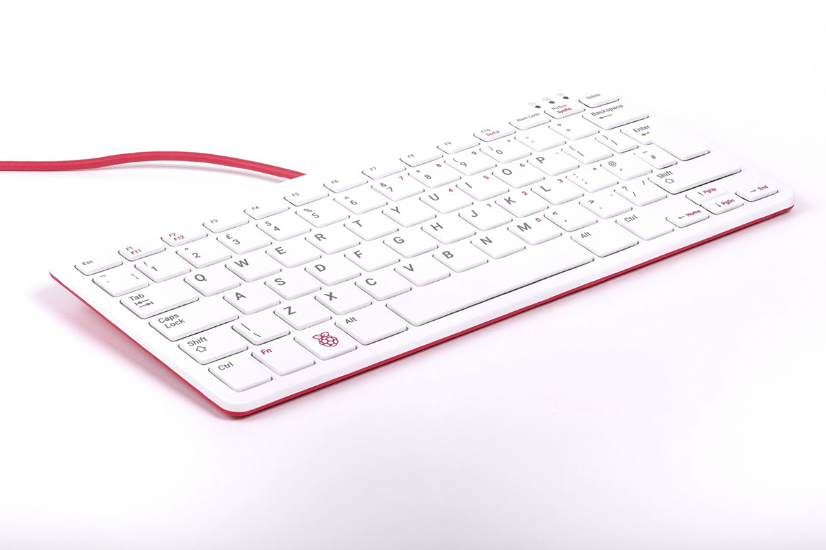 Raspberry Pi Red, White QWERTY (Spain) Raspberry Pi KeyBoard