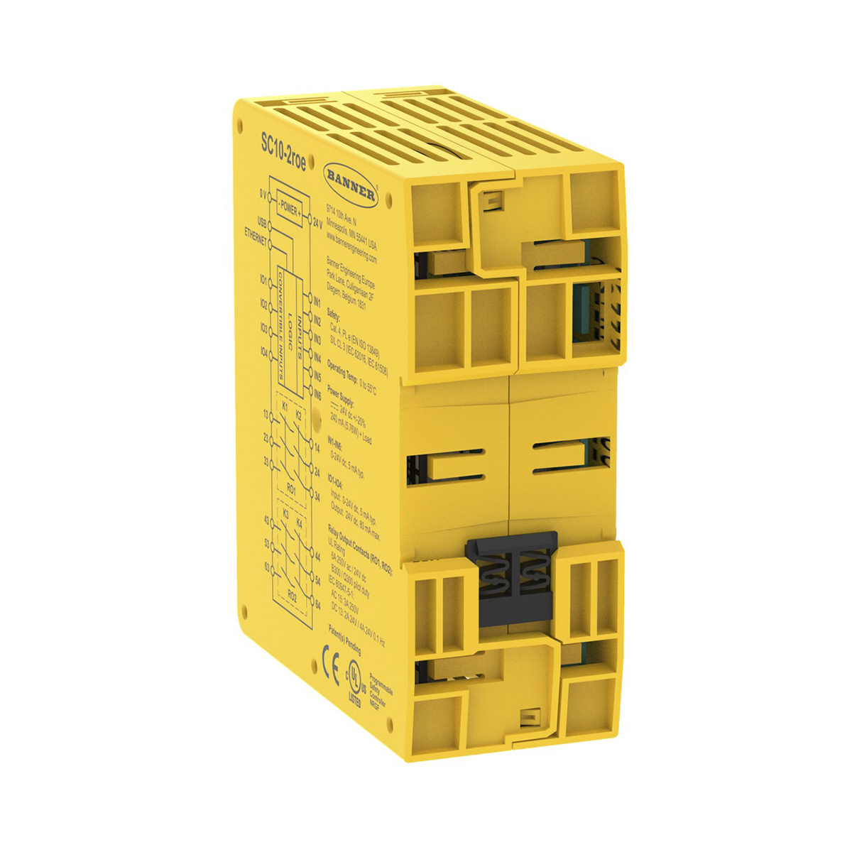 sc10-2roe Banner SC10-2 Series Safety Controller, 10 Safety Inputs, 2 Safety Outputs, 24V dc