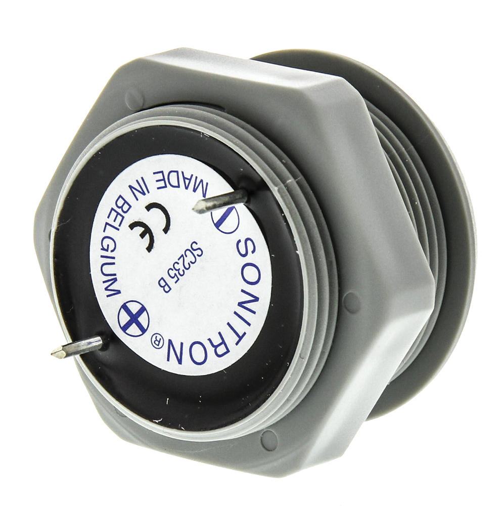sc235b Sonitron 87 dB Panel Mount Intermittent, Continuous, Sweep, Warbler Internal 26 mm Buzzer 16 cm 2 V dc Min 35V dc Max