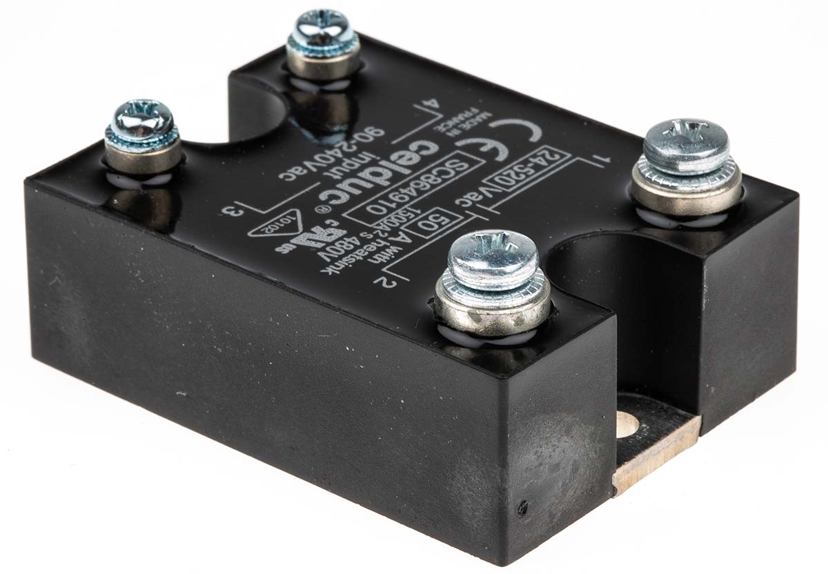 sc864910 Celduc SC8 Series Solid State Relay, 50 A Load, Panel Mount, 520 Vrms Load, 240V ac Control