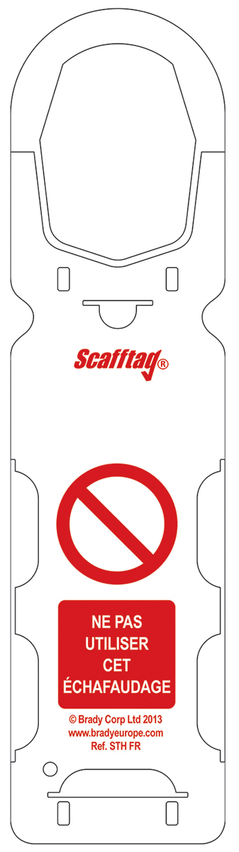 Brady Red on White Safety Scaffolding Tag, French Language, 10 Per Pack per Pack