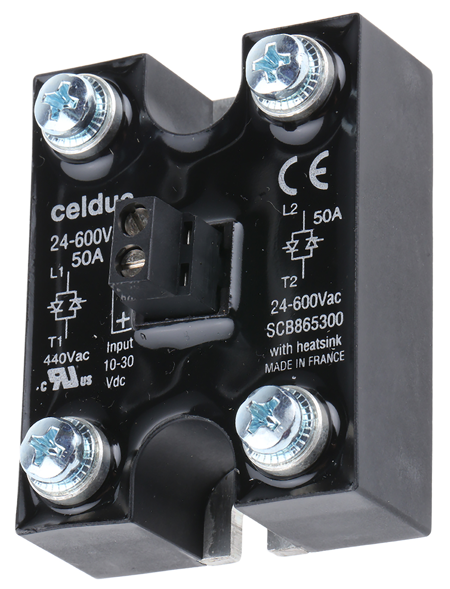Celduc SC Series Solid State Relay, 50 A Load, Panel Mount, 600 V ac Load, 30V Control