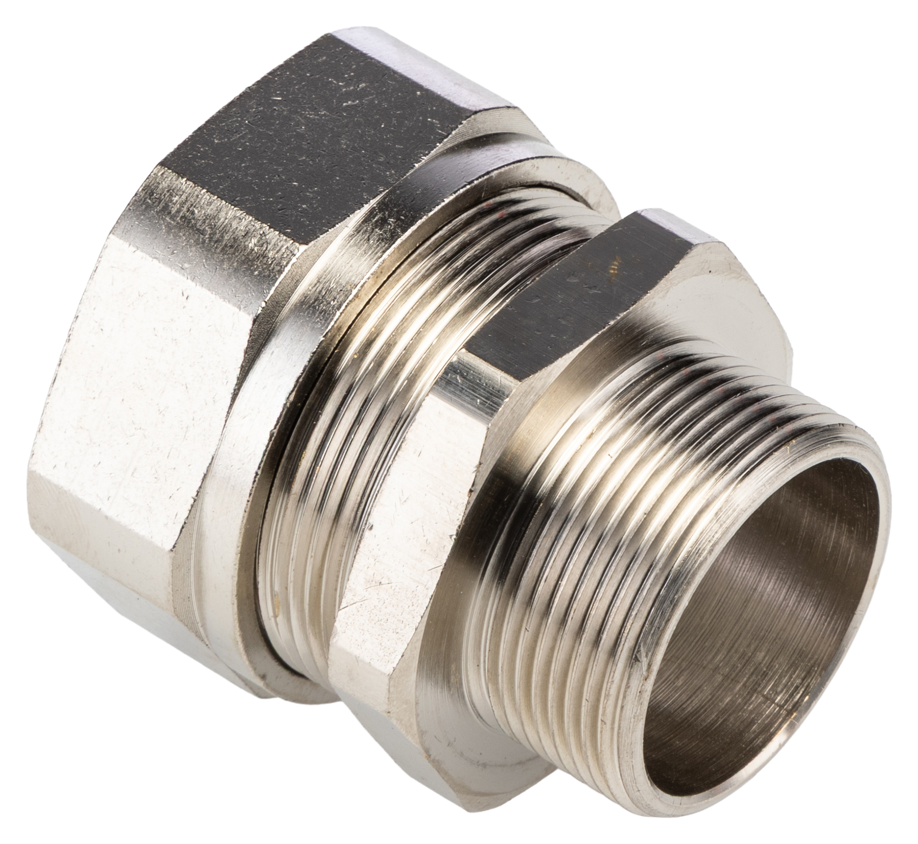 Kopex Type C Nickel, Cable Conduit Fitting, 32 mm Nominal Size, M32, Nickel Plated Brass, Metallic IP66, IP67  rating