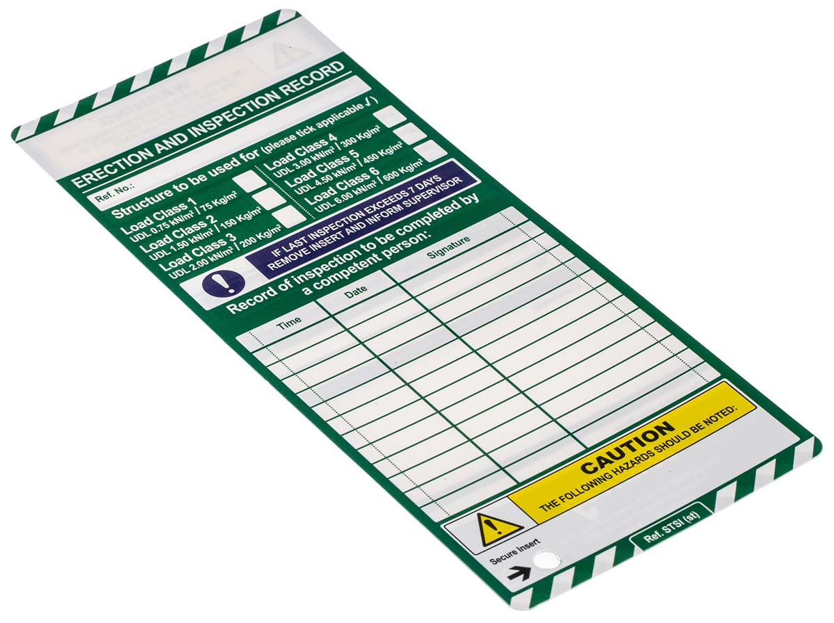 ScaffTag Safety Scaffolding Tag, English Language, 10 Per Pack per Pack