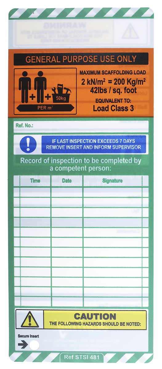 scf04ao ScaffTag Orange Safety Scaffolding Tag, English Language, 10 Per Pack per Pack