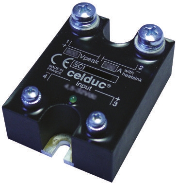 Celduc SCI Series Solid State Relay, 50 A Load, DIN Rail Mount, 650 V dc Load, 32V dc Control