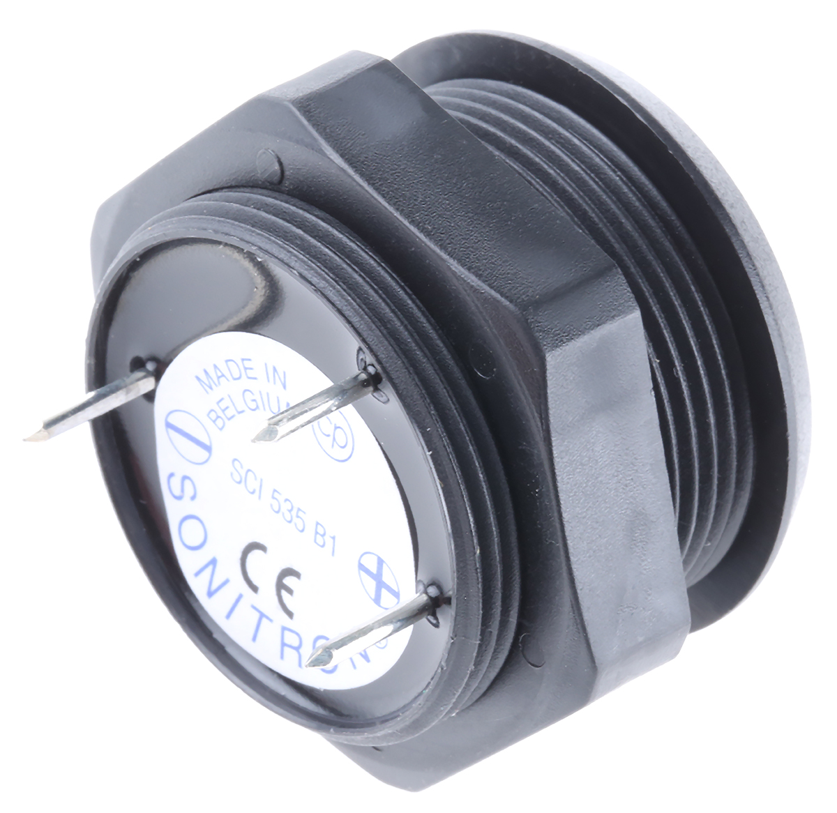 sci535b1-black Sonitron 86 dB Panel Mount Multifunction Internal 26 mm Piezo Buzzer Component 14 cm 5 V dc Min 35V dc Max