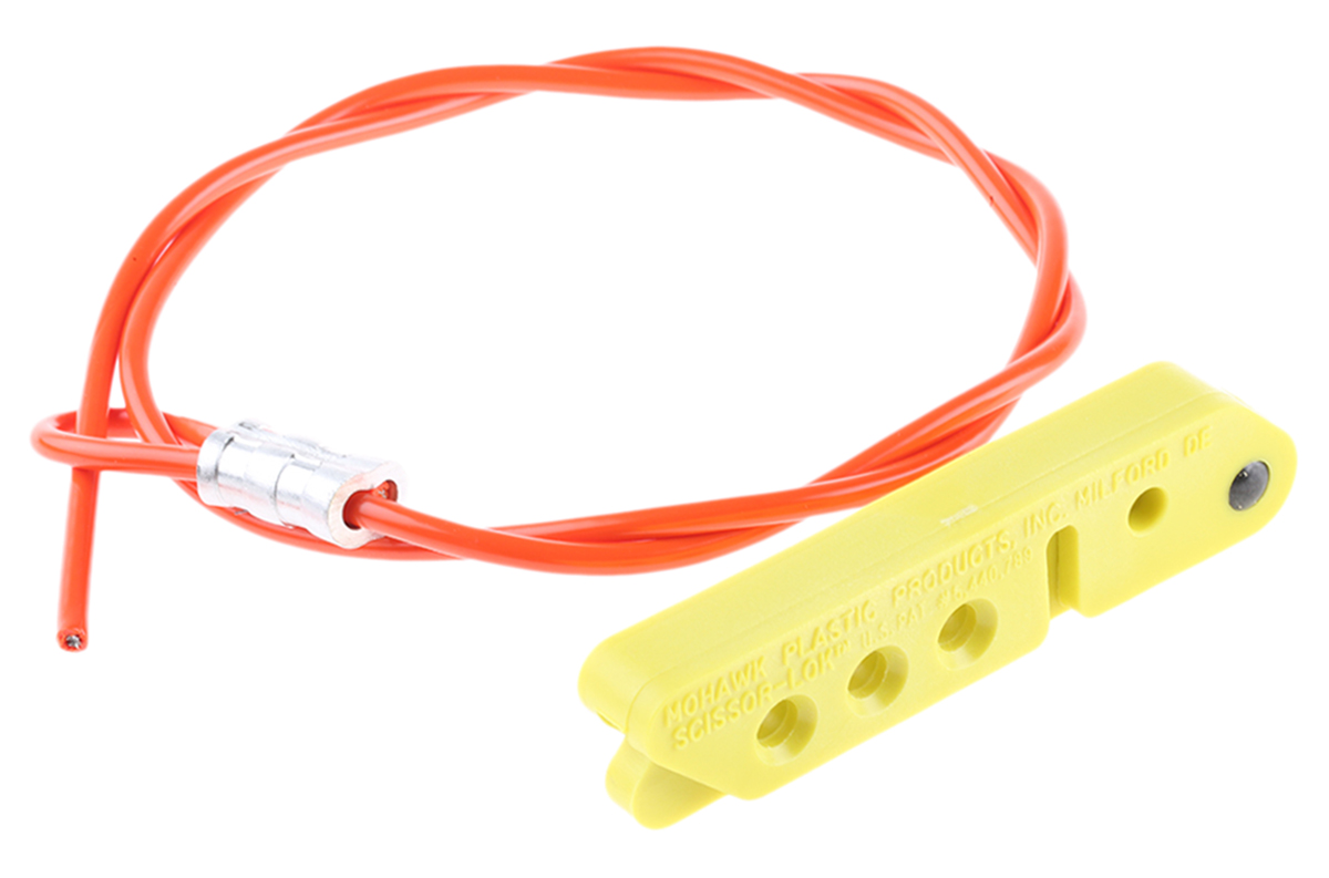 Brady Yellow 3-Lock Lockout Nylon Cable Lockout Device, 7 mm