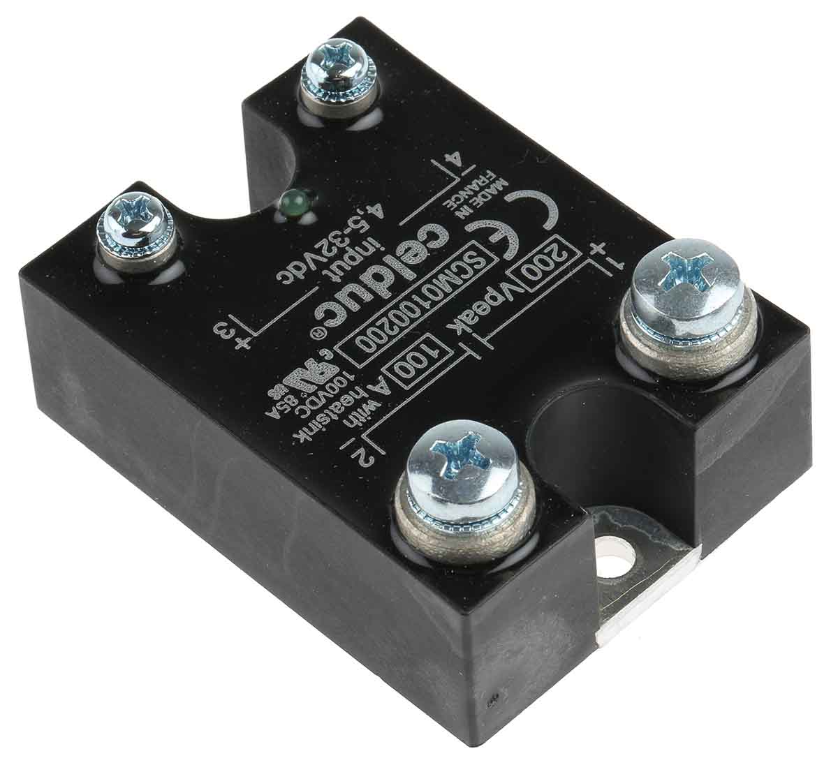 scm0100200 Celduc Solid State Relay, 100 A Load, DIN Rail Mount, 200 V Load, 32V Control
