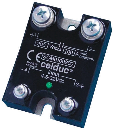 Celduc Solid State Relay, 30 A Load, DIN Rail Mount, 200 V Load, 32V Control