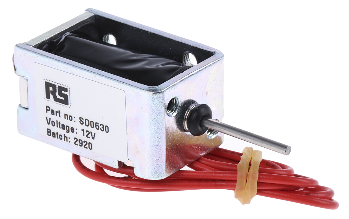 Solentec Limited SD0630 Linear Solenoid, 12V dc 29.5 mm 15.9mm 20 mm