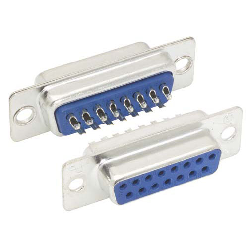 L-Com SD-15 15 Way Straight 2.77 mm Pitch Screw D-Sub Connector, with Jack Screw Female