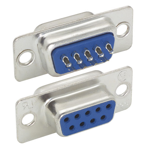 L-Com SD9 9 Way Straight 2.8 mm Pitch Screw D-Sub Connector, with Jack Screw Female