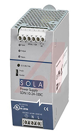 SolaHD SDN-C Switched Mode DIN Rail Power Supply 264V ac AC/DC Input 28.5V dc, 10 A Output DC 240 W
