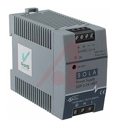 SolaHD SDP Switched Mode DIN Rail Power Supply 264V ac AC/DC Input 28.5V dc, 2.1 A Output DC 50 W