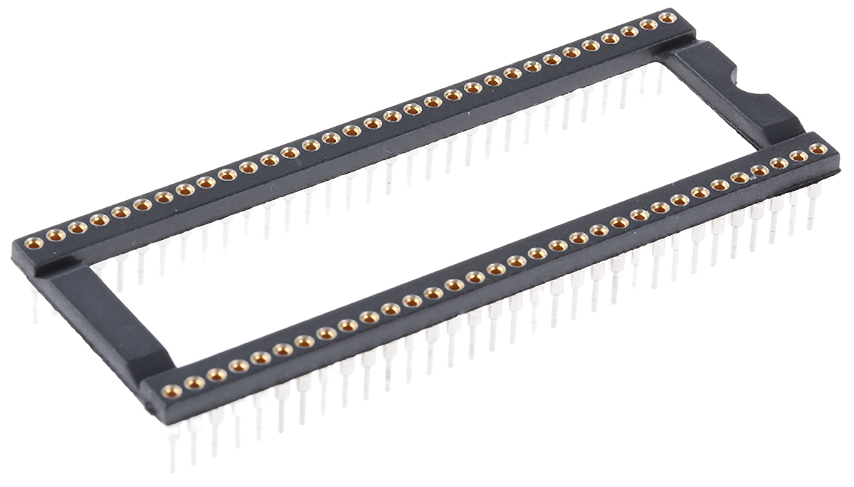 E-TEC 1.78 mm Pitch Vertical 64 Way, Through Hole Turned Pin Open Frame DIL Socket, 3A