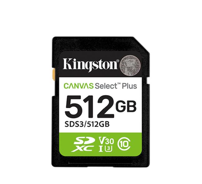 Kingston 512 GB SDXC SD Card, UHS-I, Class 10