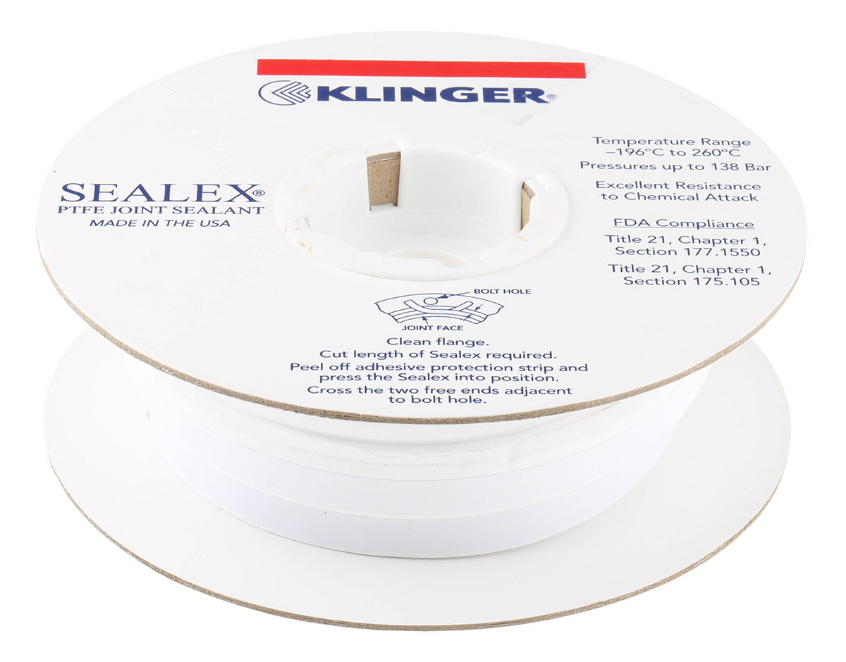 Klinger White PTFE Tape, 5 m x 14mm x 5 mm