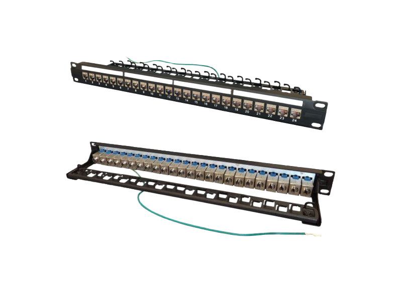 TUK Limited SEF Series Cat8 24 Port RJ45 Patch Panel Shielded 1 U Black