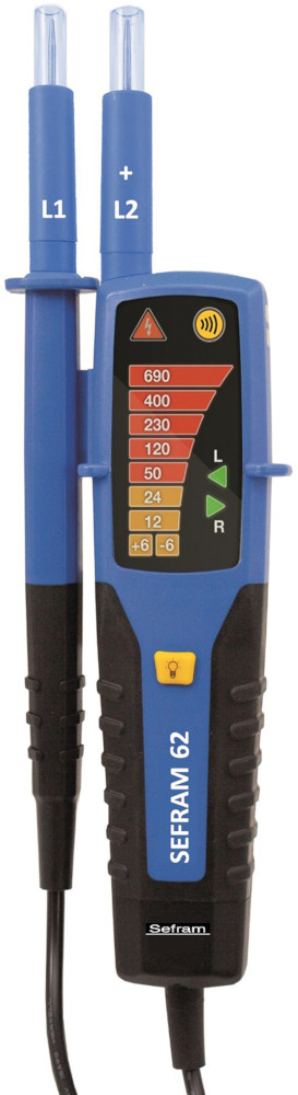 Sefram SEFRAM62, LED Voltage Tester, 690V dc Continuity Check Compact Ratchet, SEFRAM62
