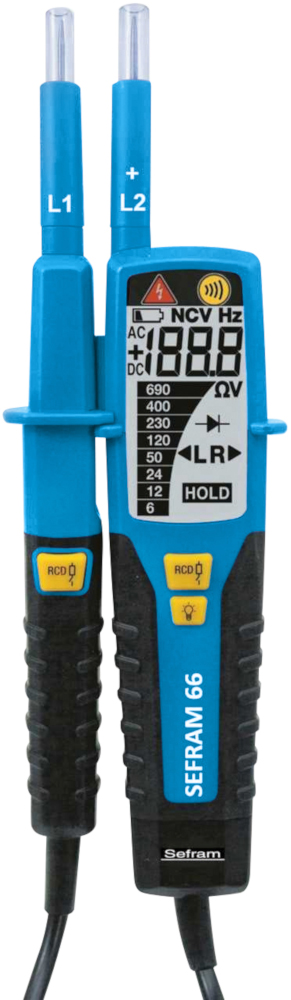 Sefram SEFRAM66, LCD Voltage Tester, 1500V dc Continuity Check, Battery Powered CAT III, CAT IV, SEFRAM66