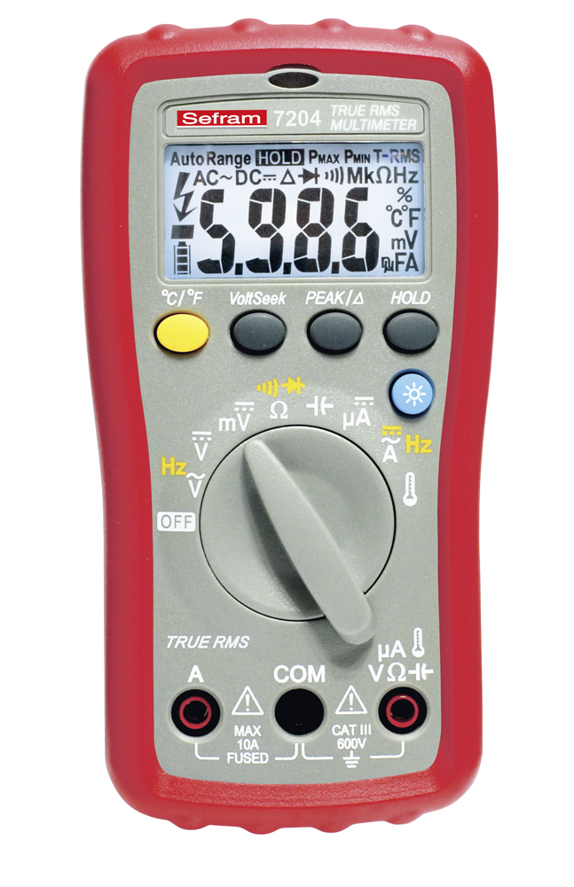 Sefram 7204 720X Handheld Digital Multimeter True RMS, 10 A ac, 10 A dc, 600 V ac - RSCAL Calibrated