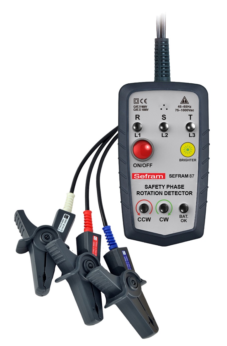 Sefram 87 Phase Rotation Tester 45 Hz, 65 Hz Max, 1000V Max, RSCAL