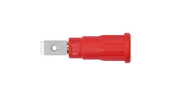 Schutzinger Red Male Banana Connector, 2 mm Connector, 600V, 10A, Nickel Plated Plating