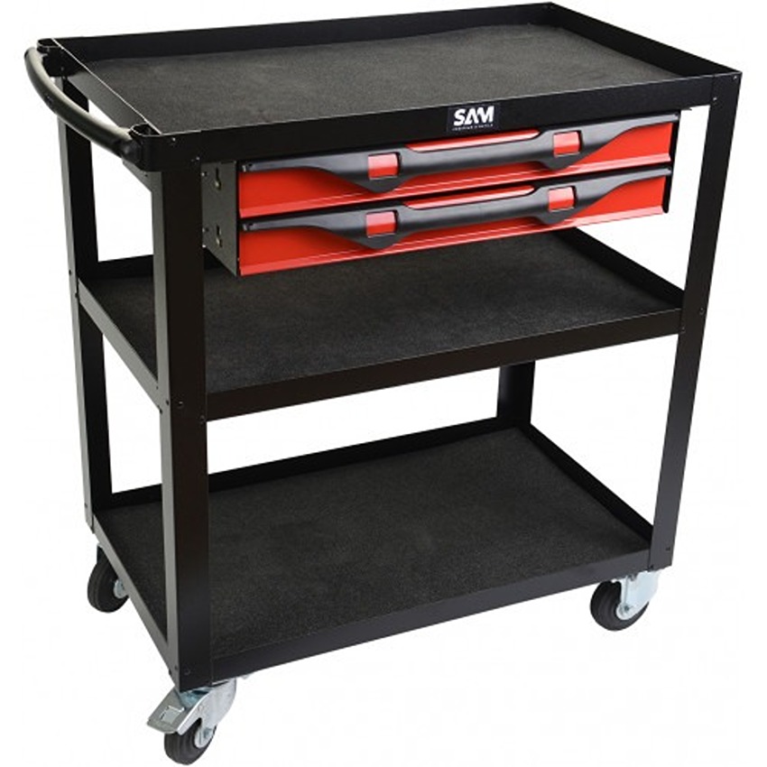 SAM 2 Drawer Wheeled Roller Cabinet, Sheet Metal