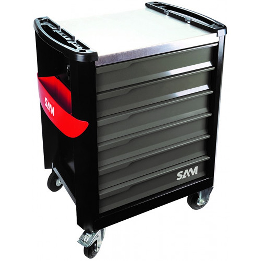 SAM 6 Drawer Wheeled Roller Cabinet, Galvanised Steel