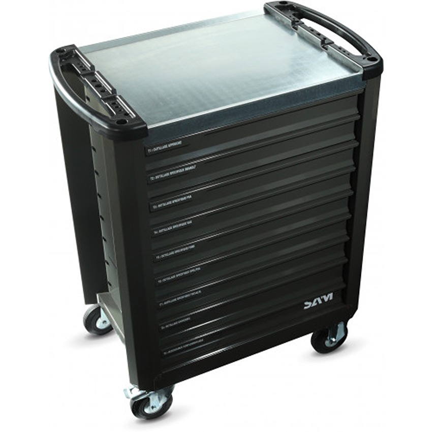 SAM 9 Drawer Wheeled Roller Cabinet, Galvanised Steel