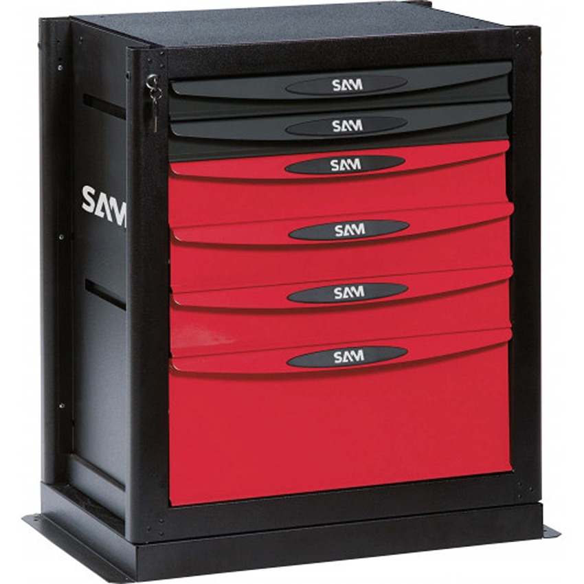 SAM 6 Door, 6 Drawer ABS Floor Standing Storage Cabinet 830 mm 745mm, 495 mm