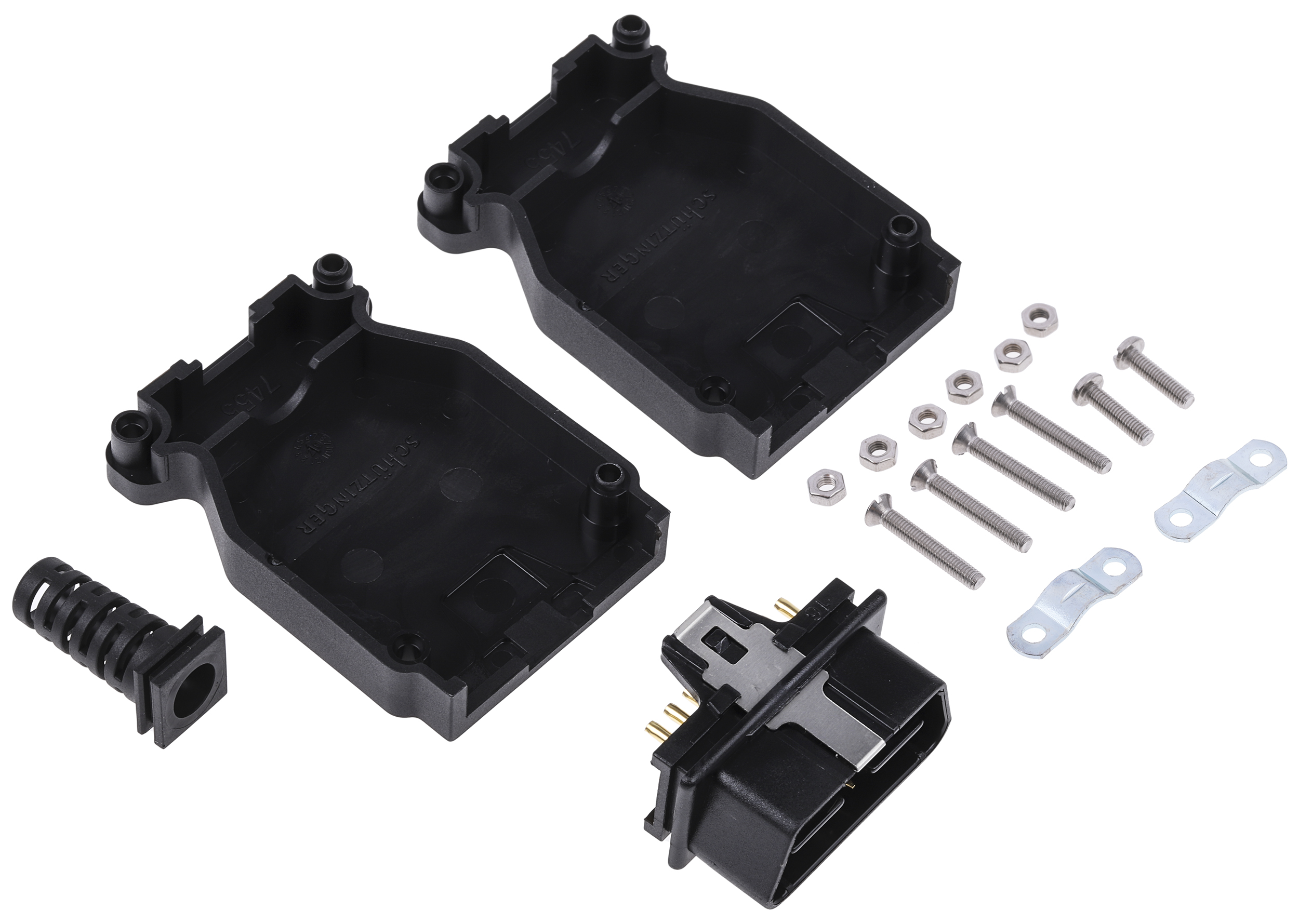 Schutzinger Automotive Connector Black Cable Solder Pin Termination SET 7461/OBD II/24V/GB/8/SW